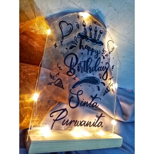 AKRILIK UCAPAN KECIL+LAMPU 6R(14,8X10,5)