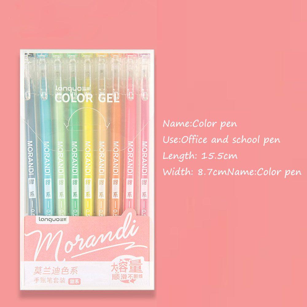 Populer 9pcs Pen Air Perlengkapan Kantor Notebook Diary Morandi Kuas Lukisan