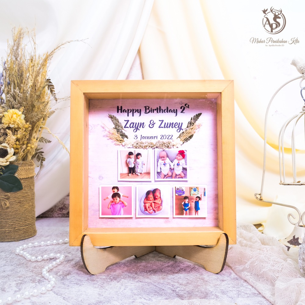 KADO ULANG TAHUN FILEA, FRAME BINGKAI CUSTOM FOTO UKURAN 20x20 CM