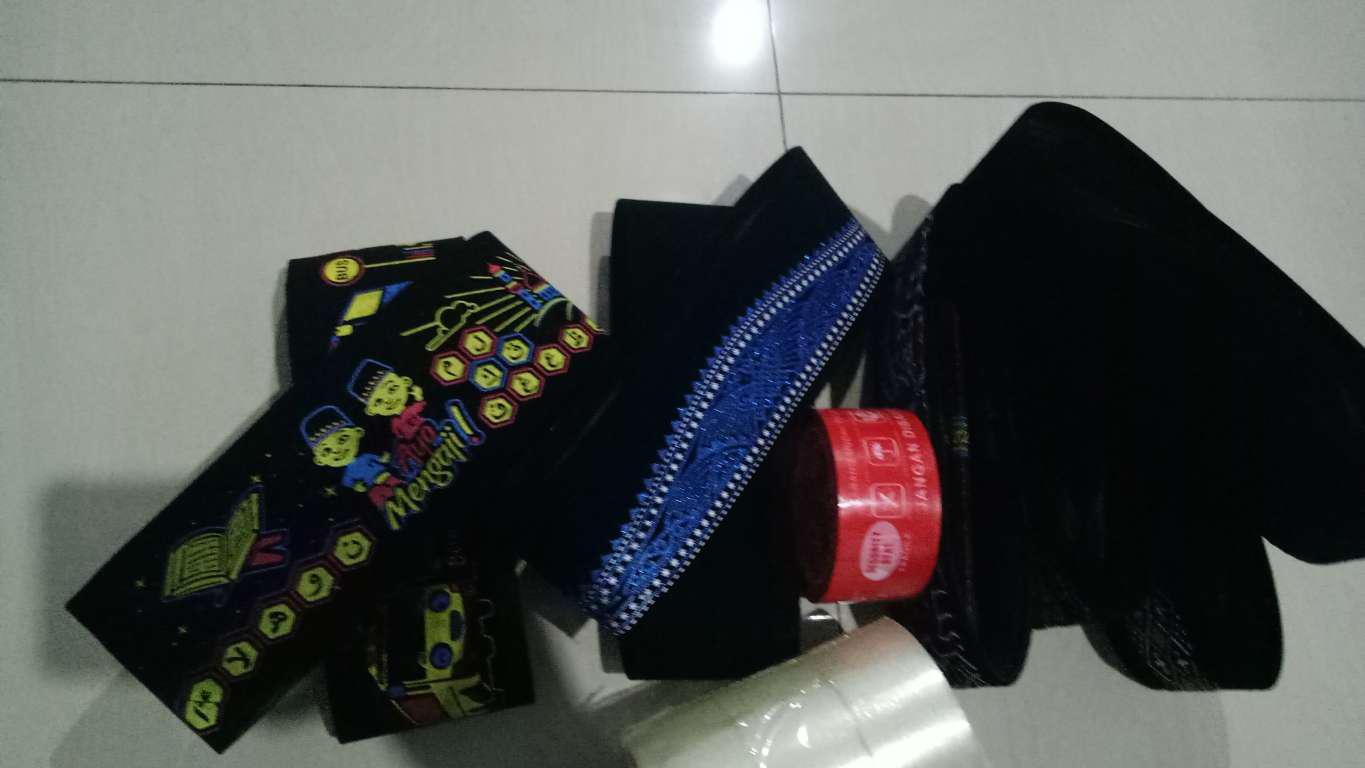 Songkok Batik Kolosebo - Peci Sablon Motif Biru Emas Silver Kopiah Kopyah Kopeah Ac Anak Dewasa