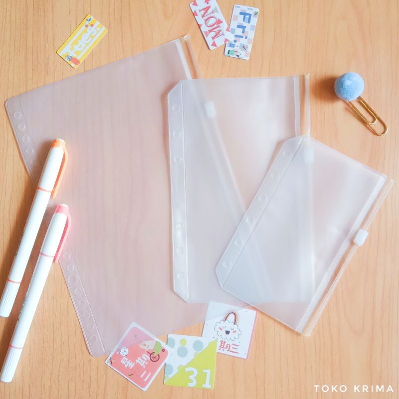

Kantong Binder / Zipper Pocket / Ziplock Pouch B5 A5 A6 A7