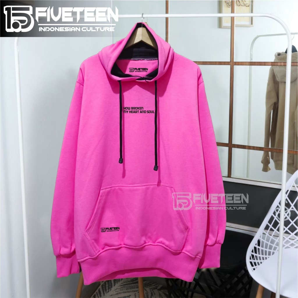 HOODIE PRIA SIZE XXL JUMBO DISTRO BANDUNG 15FIFTEEN15 WARNA PINK PANTA LIST HOW BROKEN MY HEART AND