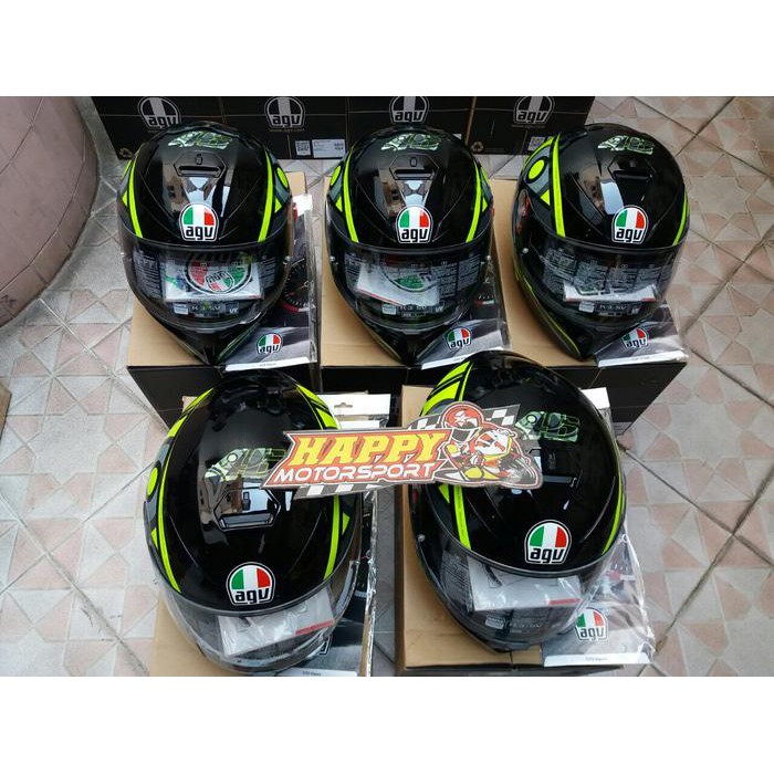 HELM AGV K3 SV EUROFIT ORI ITALY DUAL VISOR SOLUN 46:SPOILER+ANTIFOG