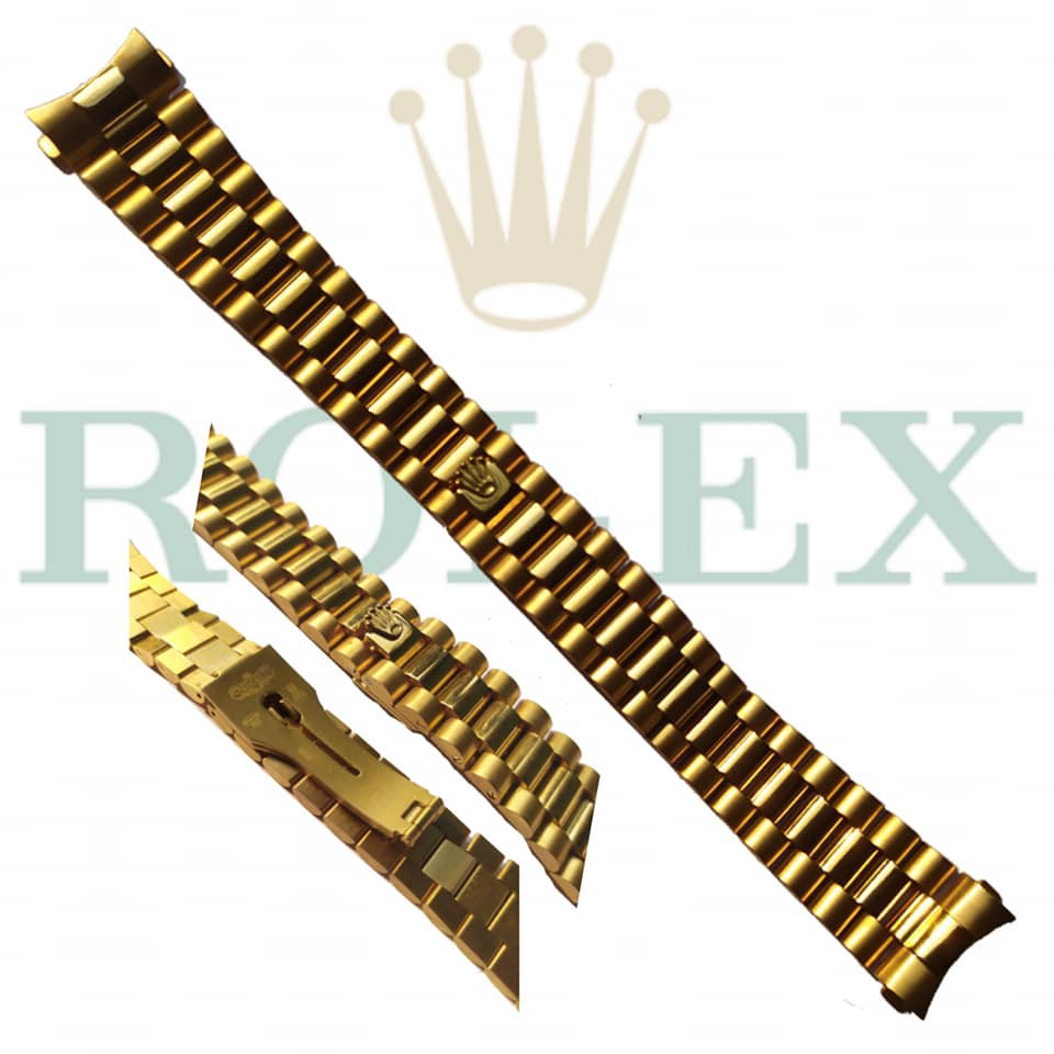 Rantai Strap Tali jam tangan watch Rolex President Gold