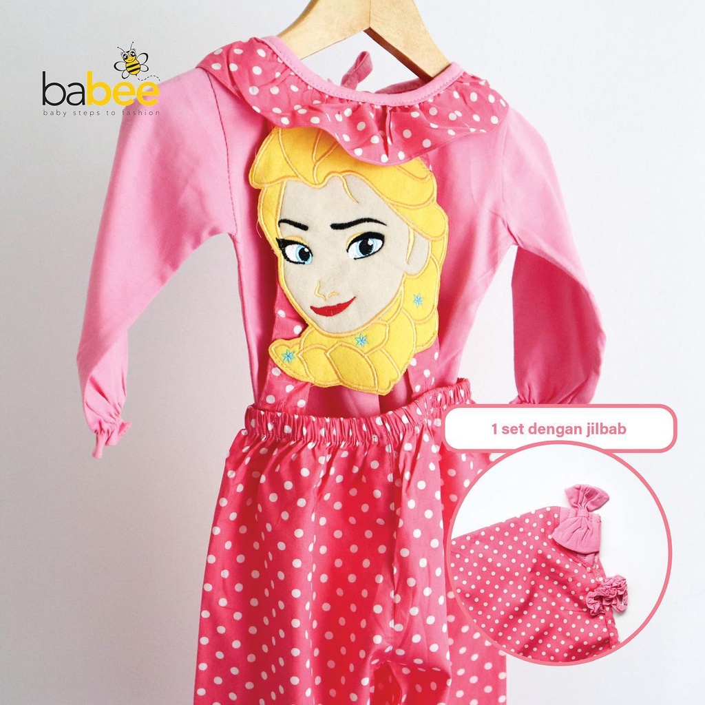 FROZEN MOSLEM SUIT Setelan Baju Muslim Hijab Lucu Fashion Anak Bayi Perempuan Cewek Terlaris