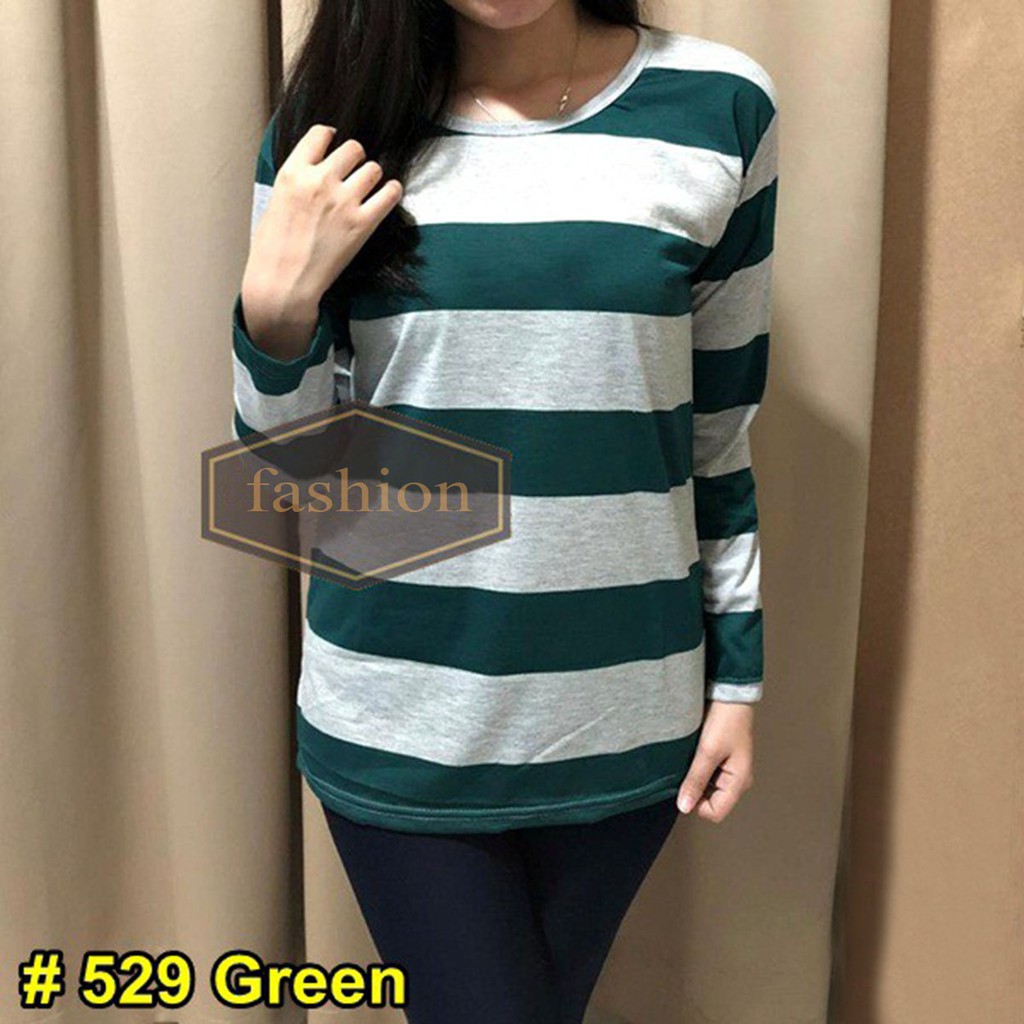 Bess - Kaos Salur Lengan Panjang Warna Warni Seri 529