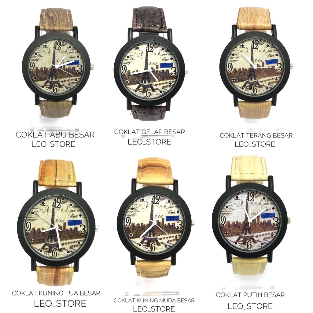 TERBARU JAM TANGAN FASHION KULIT JAM TANGAN WANITA PARIS A5 READY DENGAN 6 WARNA KULIT MENARIK