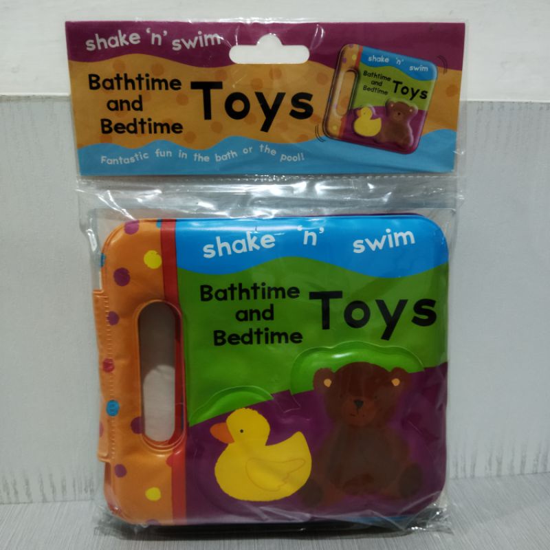 shake n swim bathtime and bedtime toys waterproof book buku renang mandi bayi anak rattle mainan