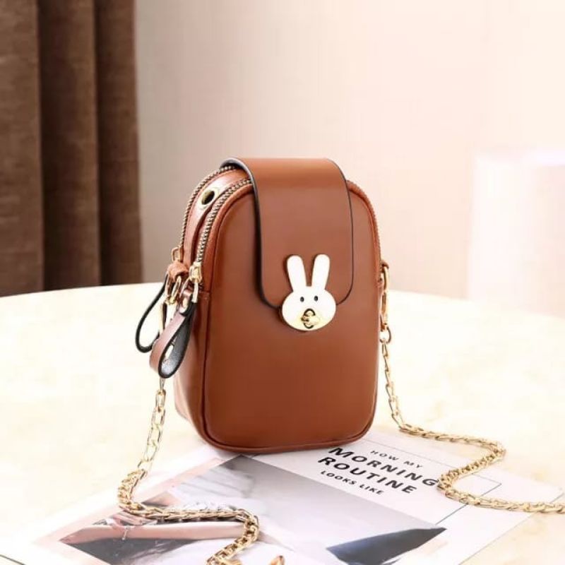WELLDONESTORE99 - TAS SELEMPANG WANITA MODEL KOREA TERLARIS DESAIN SELEMPANG KECIL TALI RANTAI TAS H