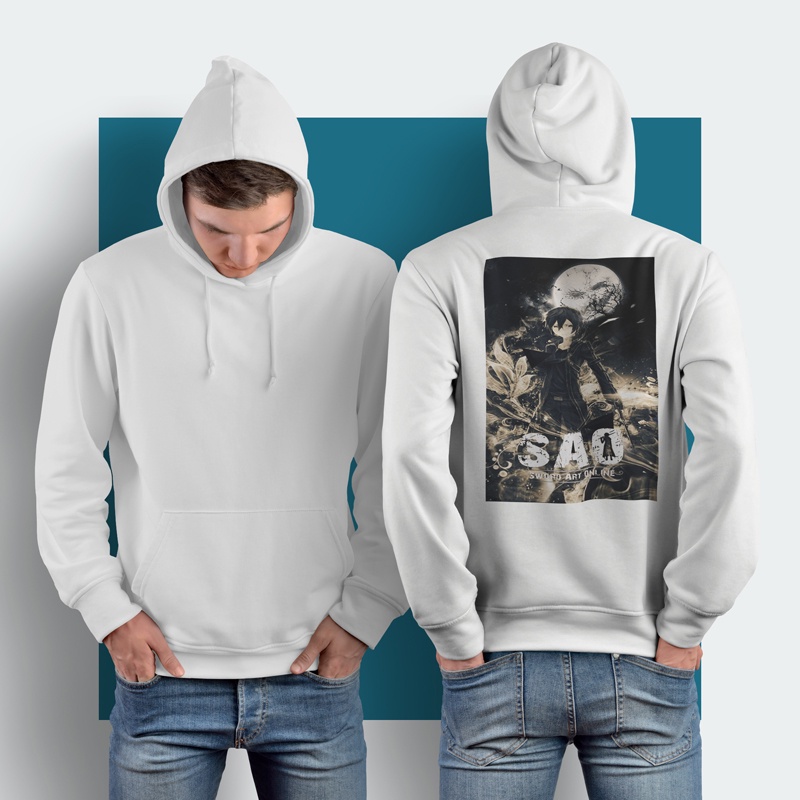 Hoodie Sword Art Online Kirito Hoodie Jumper Casual Pullover Hoodie Unisex [Bisa COD] New Hoodie