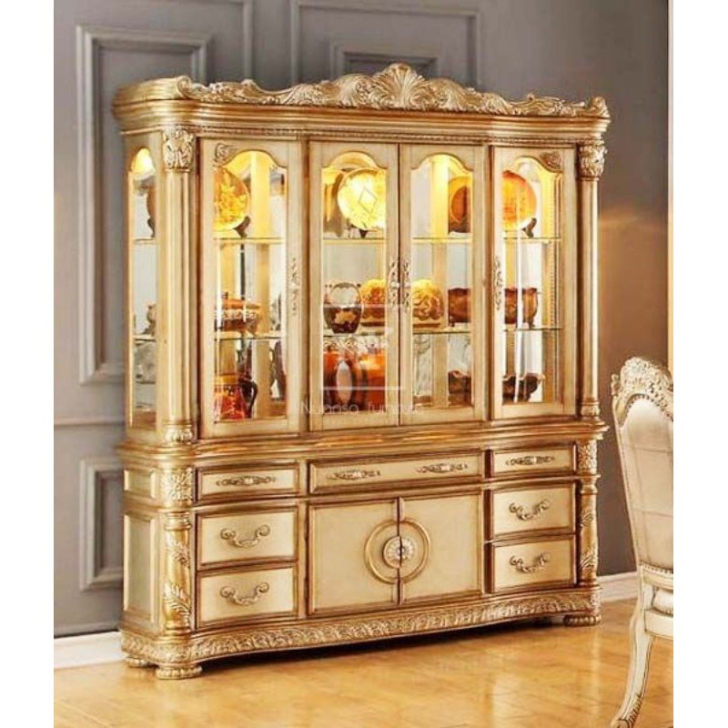 LEMARI HIAS LEMARI PAJANGAN MEWAH GOLD 4 PINTU