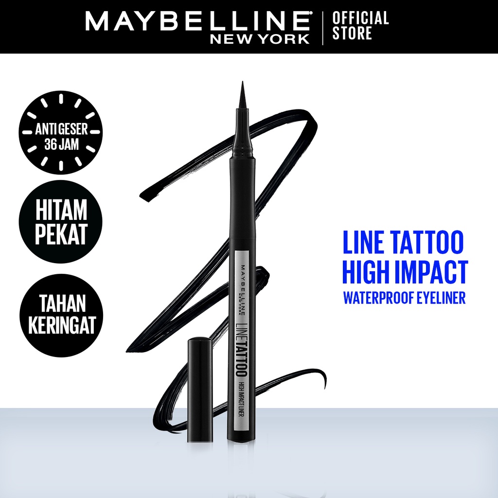 Maybelline Line Tattoo High Impact Eyeliner Waterproof Makeup (Tahan Lama 36 Jam) Liquid Eyeliner
