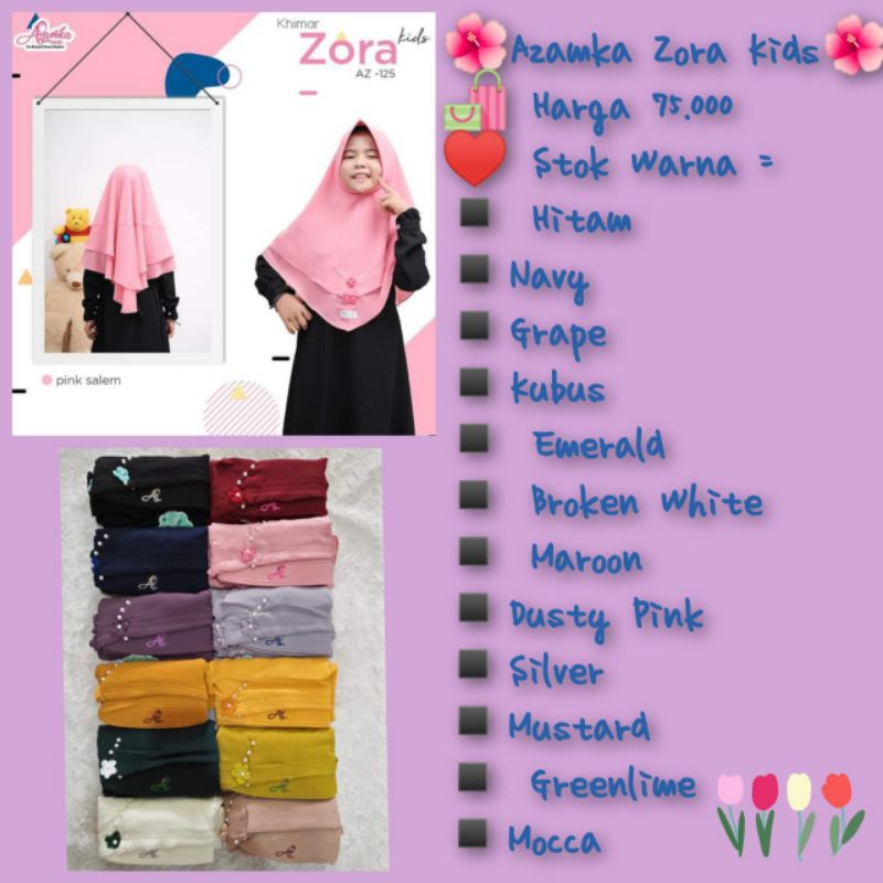 khimar zora kids azamka hijab