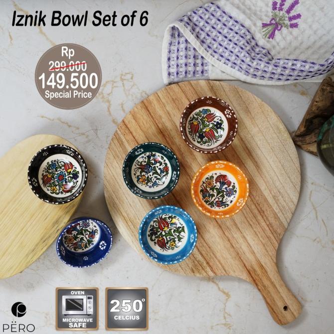 TERMURAH PERO BOWL SET OF 6 - IZNIK
