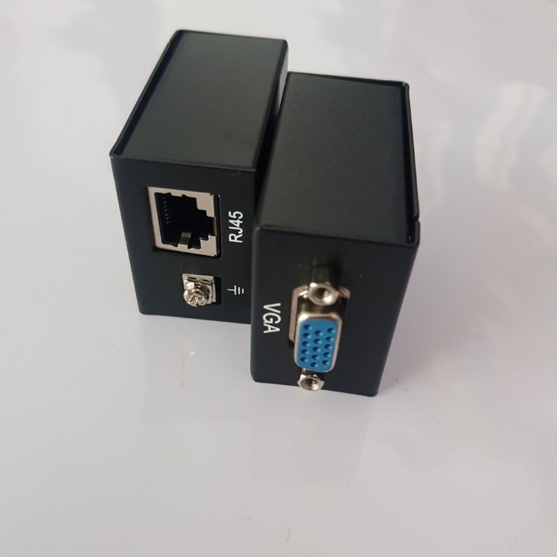 VGA EXTENDER 60M TANPA POWER PAKAI SINGLE UTP CAT 5 CAT 6