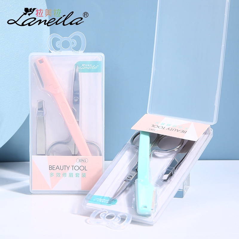 PENCUKUR ALIS SET ISI 3 PREMIUM PINSET RAZOR GUNTING ALIS BEAUTY TOOLS ALAT KECANTIKAN