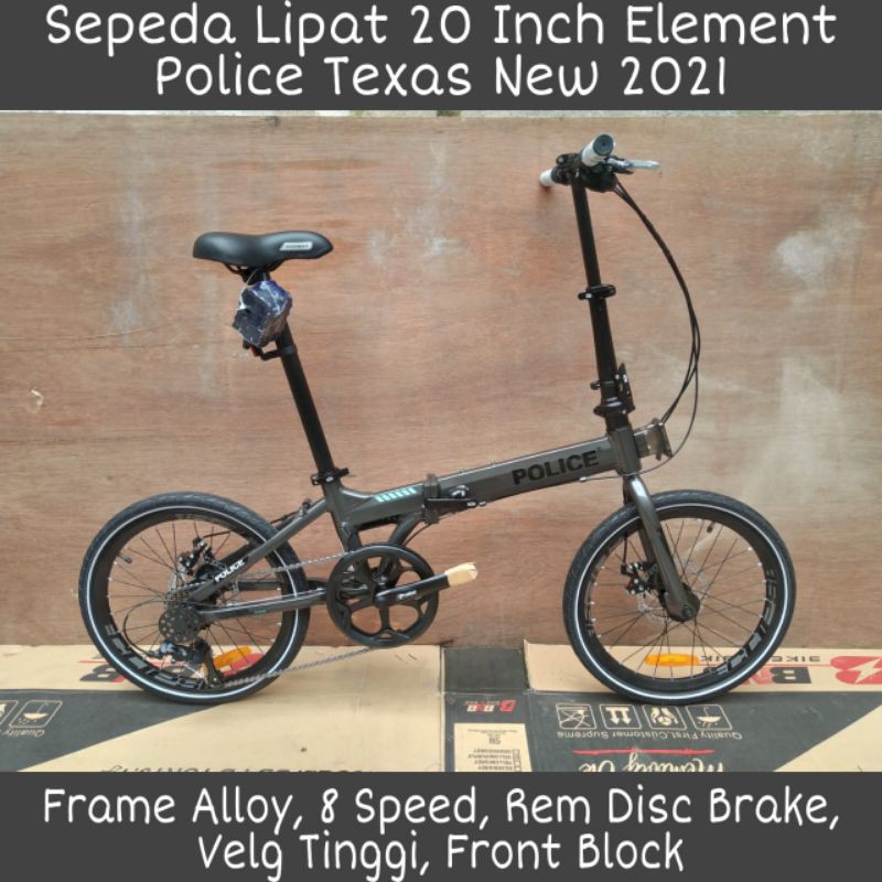 Sepeda Lipat 20 Inch Element Police Texas New 2021 8s Alloy 8 Speed