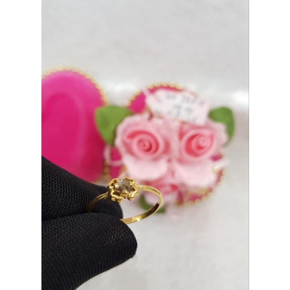 Int238CC17CC cincin emas wanita bunga diamond permata intan berlian natural asli berat 1.100 kadar 7