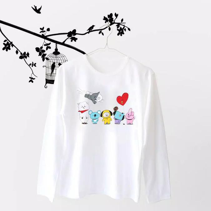 Pengiriman Cepat T-Shirt BTS BT21/Tumbler Tee BT21/Kaos BT21 Wanita CUCI GUDANG