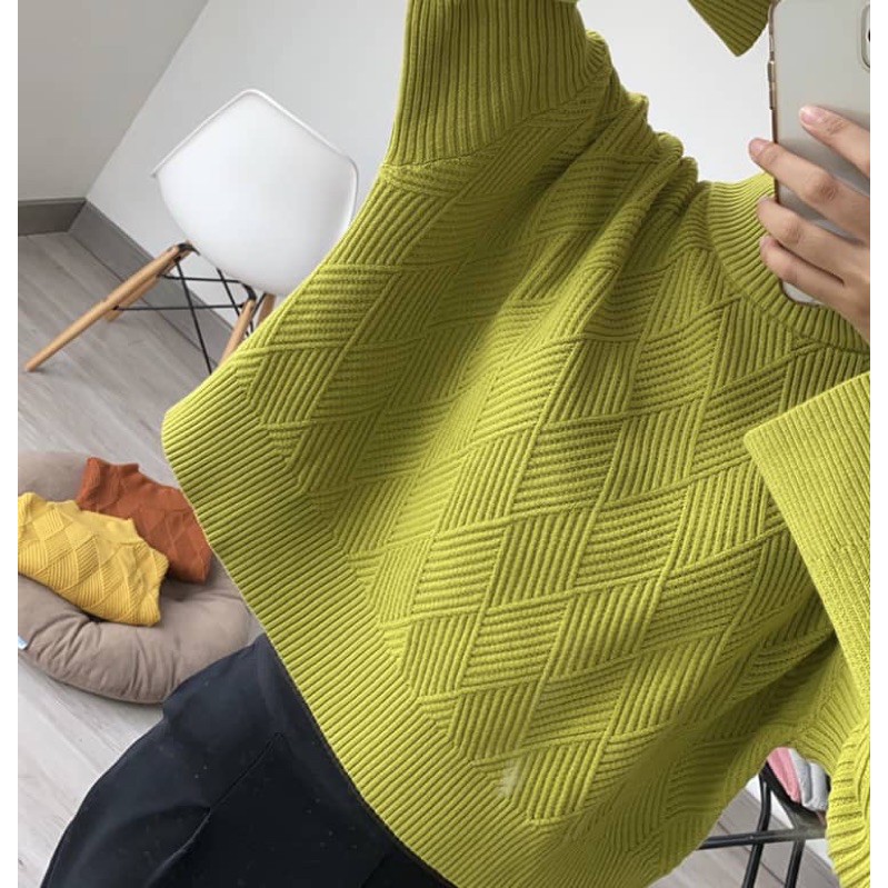 Fwdaily - ANNA ( crop sweater - sweater rajut motif turtleneck )-3