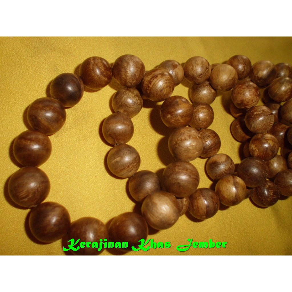 Gelang Khas Indonesia kayu agarwood gaharu auilaria filiria papua TGC ukuran 18 mm