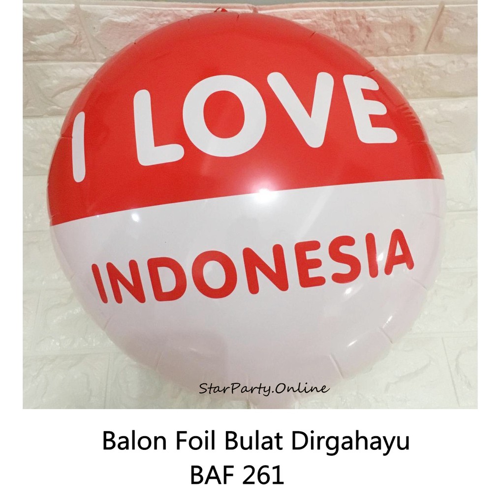 Balon Foil Dirgahayu /Balon Foil Hati Dirgahayu /Balon Foil Bulat Dirgahayu