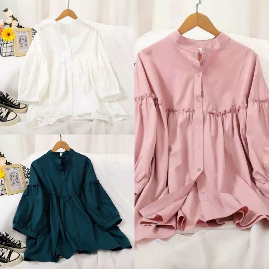 [Bisa COD] RUFFLE BLOUSE - Jual blouse ruffle terbaru