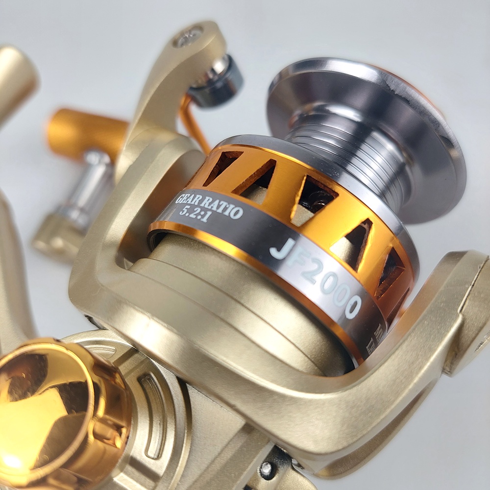 YUMOSHI JF2000 Reel Pancing Spinning 5.2:1 Gear Ratio - Golden