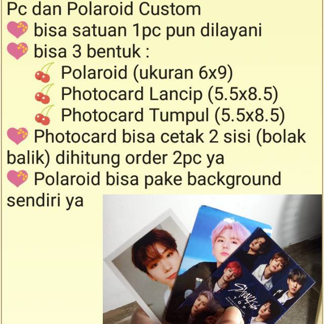 Polaroid Photocard Custom Satuan 1pc tetap dilayani