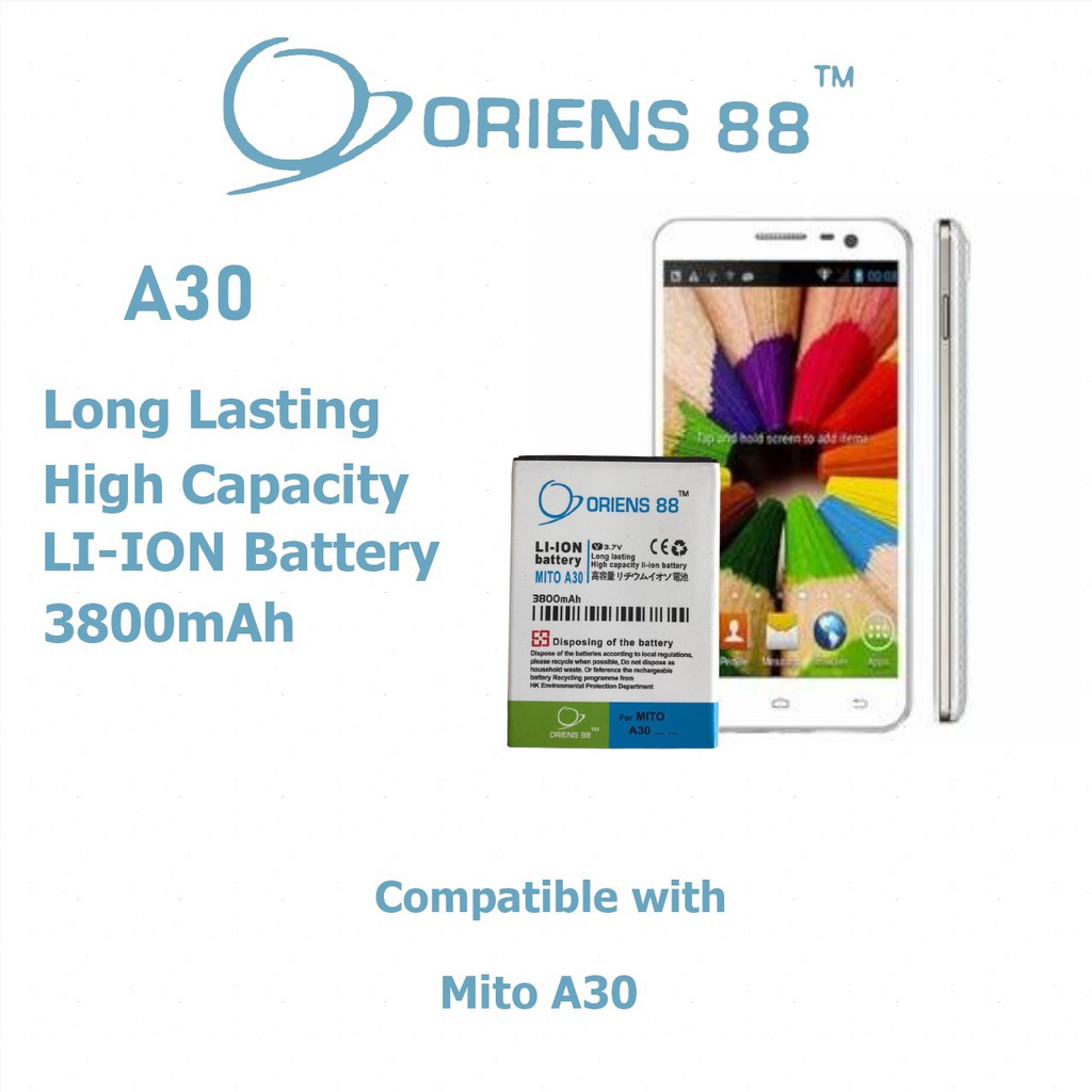 (P) Baterai batre battery Mito Fantasy Note A30 Double Power/IC ORIENS88