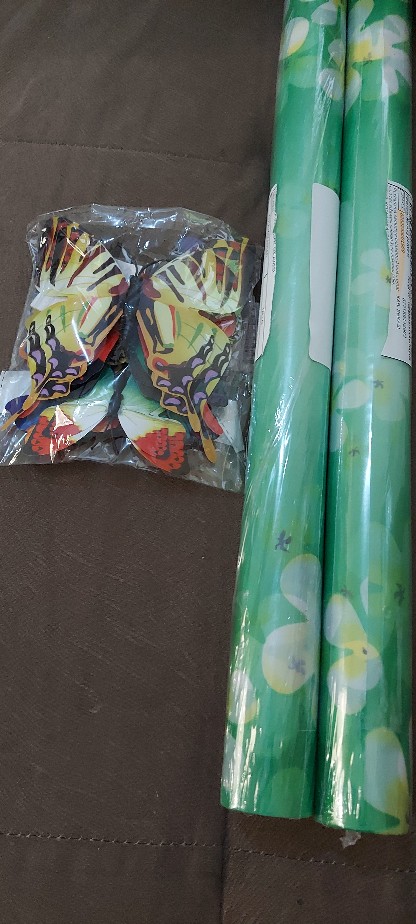 Kc014 Green N White Flower Sandblast Sticker Kaca  45cm X 5m