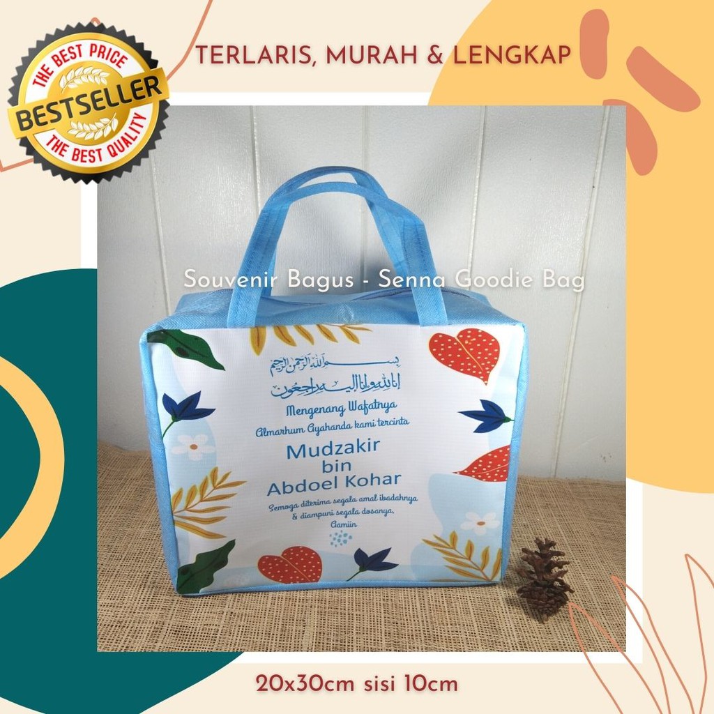 Tas Souvenir Resleting 35x30cm sisi 14 cm mengenang gambar 1 sisi colorful