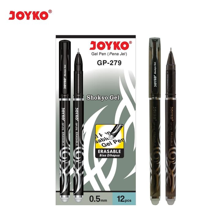 

Pulpen Joyko GP279 Erasable 0,5mm / HARGA 1PACK ISI 12PCS
