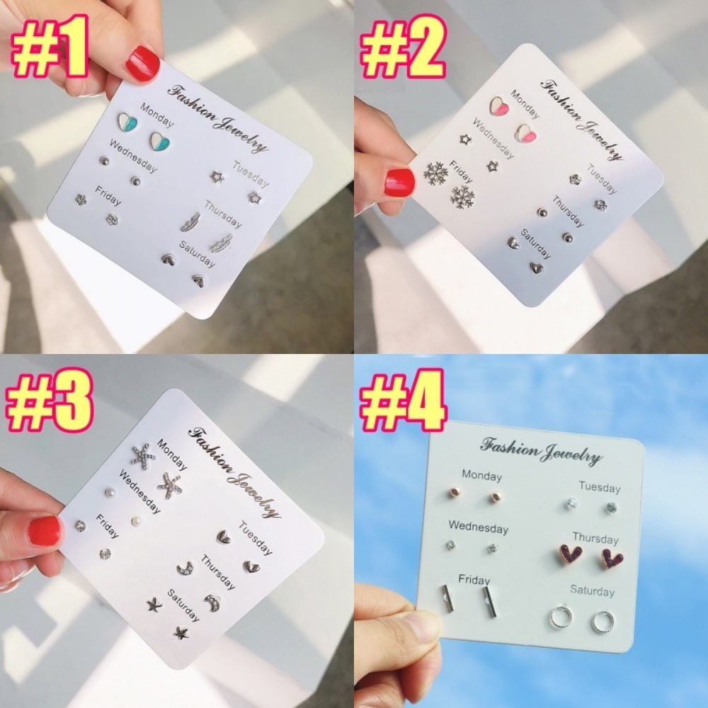 ✿AYN✿    Anting Tusuk 6 in 1 FA01 Fashion Wanita Korea Aksesoris Murah korean kekinian