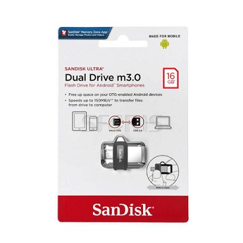 SANDISK FLASH DISK USB OTG m3.0 16GB/UP TO 150 MB/S