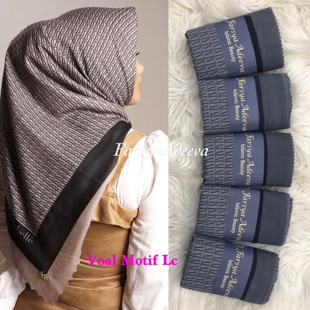 Kerudung segiempat motif terbaru segiempat motif deenay kw bahan voal grosir segiempat motif termurah Safa Hijab