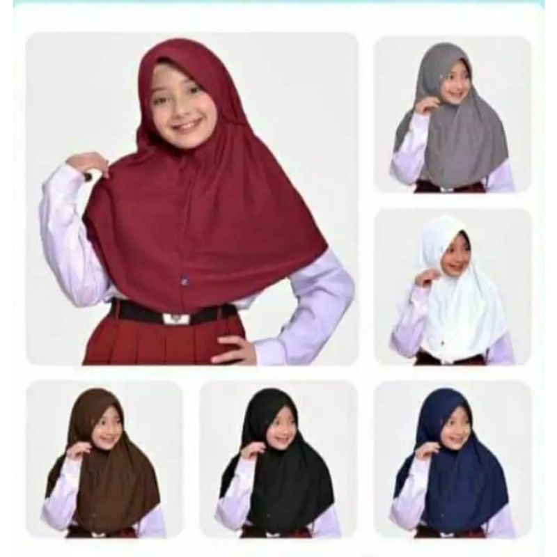 Hijab Sekolah Serut Tali / Jilbab Serut Instan Sekolah SD SMP SMA Murah