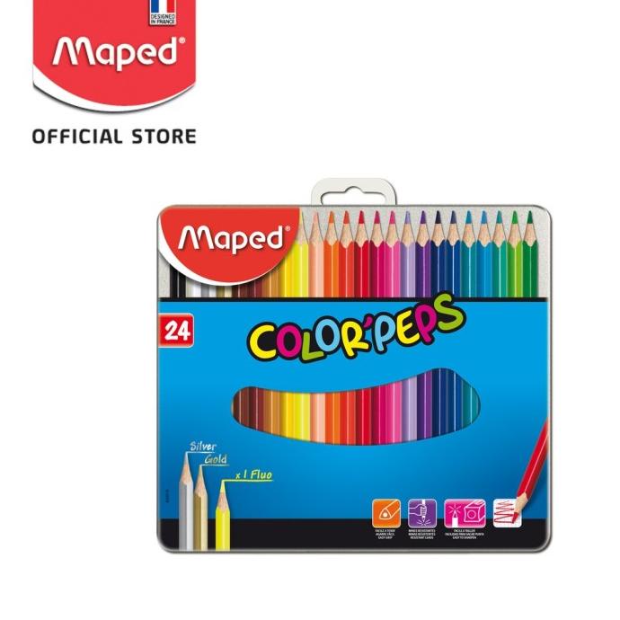 

ADW-057 MAPED PENSIL WARNA COLOR'PEPS 24' - METAL BOX YHJTY54654