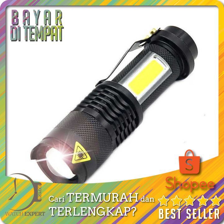 TERMURAH COB Senter LED 3800 Lumens Waaterproof Pocketman Zoomable