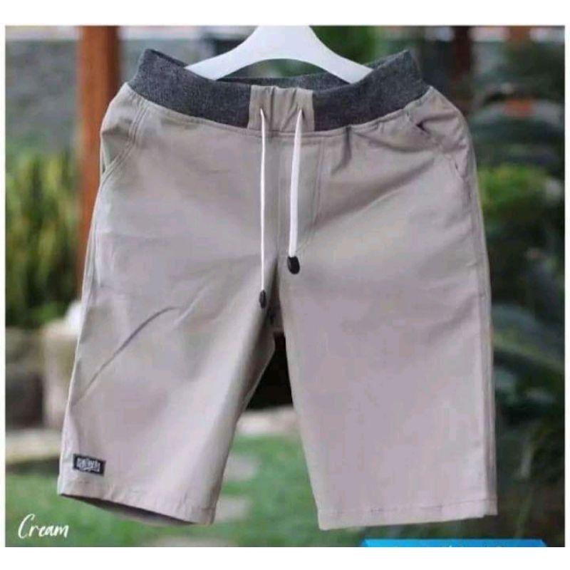 Celana Chino Pendek Pria Dewasa Cowok Rip Kolor Pinggang Karet Chinos Surfing Distro Jumbo