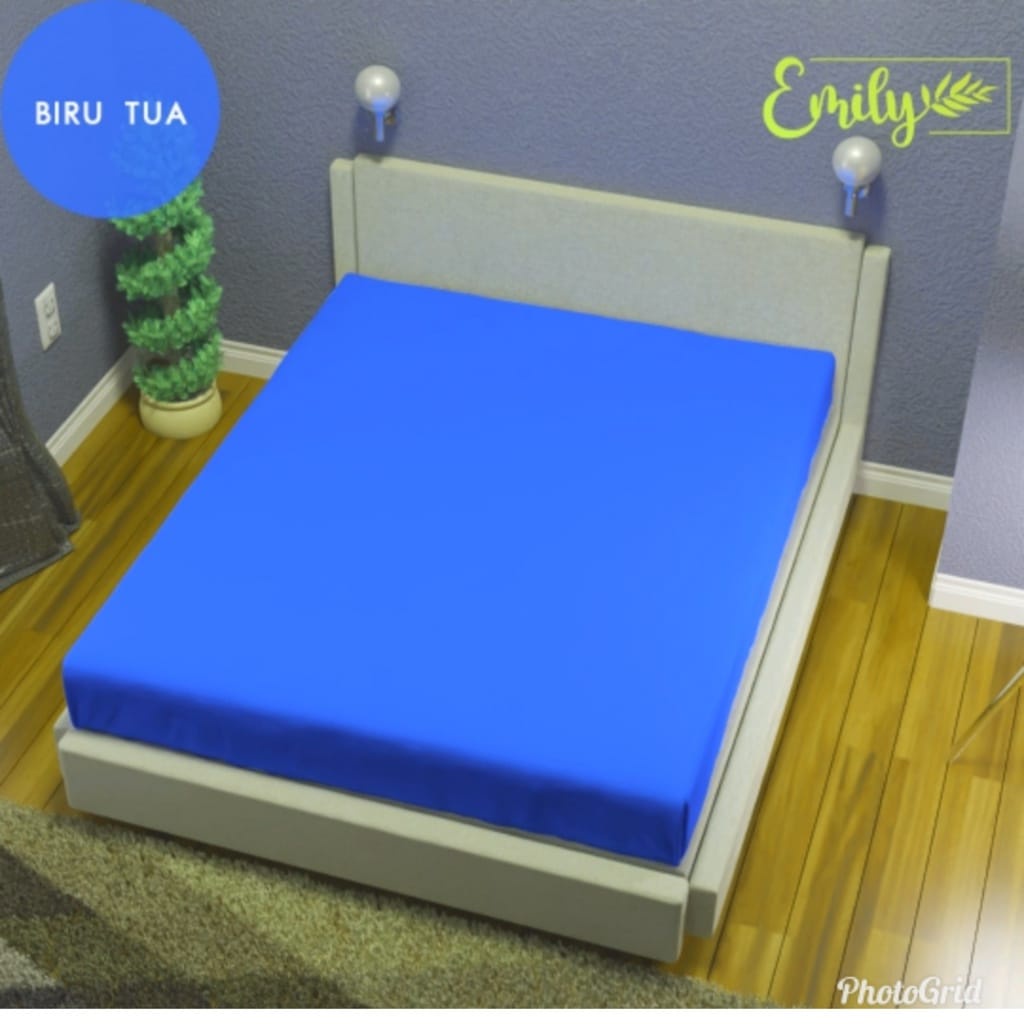SPREI WATERPROOF ANTI AIR DAN OMPOL UK 180x200 KASUR NO 1 / SPREI WATERPROOF MOTIF KARAKTER KARTUN-BIRU POLOS WP
