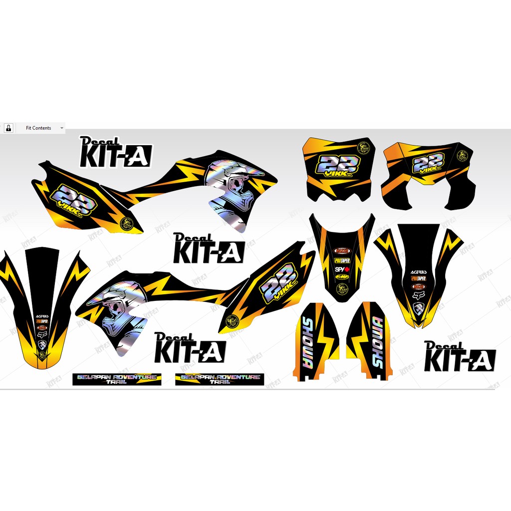 Decal Stiker KLX 150 BF Dekal Sticker Motor KLX Bf Stiker Klx 150 BF Cutting Hologram Glossy Doff