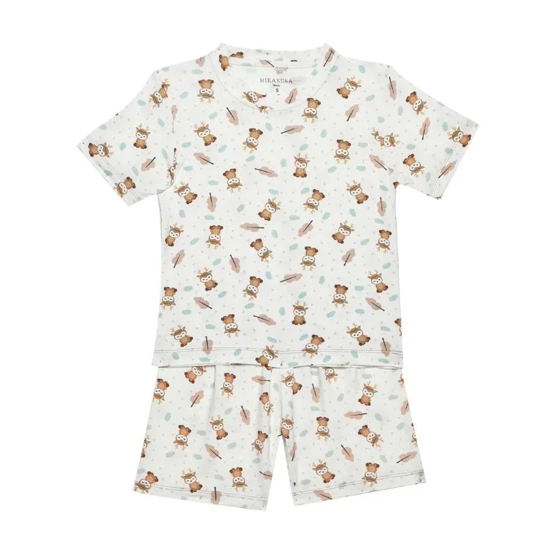 HIKARUSA SHORT SLEEVE SHORT PANTS Baju Tidur Bayi Anak TENCEL Set SETELAN PENDEK Pajamas Piyama Baby