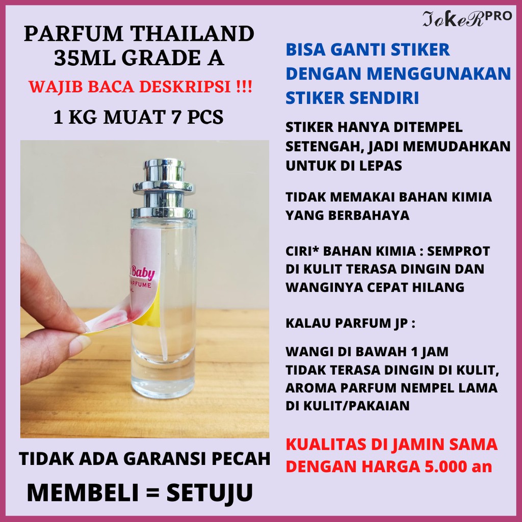 PARFUM THAILAND 35ML TYPE AK BISA GANTI STIKER SENDIRI