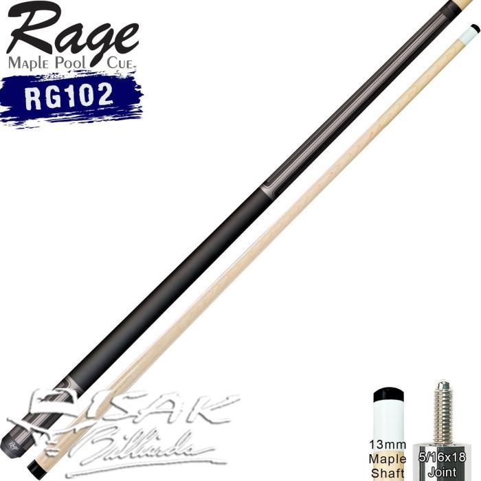 Rage RG102 Pool Cue - 13 mm Maple Billiard Stick Stik Biliar Players