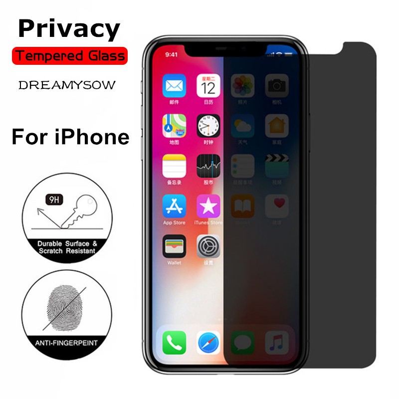 Half-covered Anti-Spy Tempered Glass Film for IPhone 6 6s 7 8 Plus 11 12 13 Pro X XS Max Se2020 Privacy Screen Protector