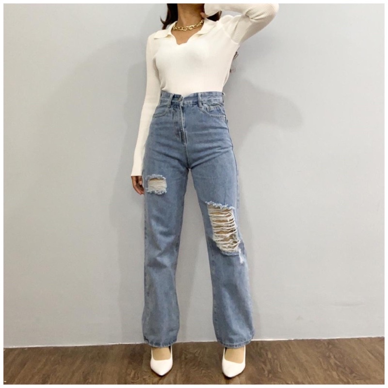 [LUXE.DLABEL] - E9 Jeans | Celana panjang Highwaist wanita Jeans import premium Jeans wanita polos ripped jeans High waist jeans wanita bkk Skinny Jeans High waist Baggy jeans Wideleg Jeans Kulot jeans Boyfriend jeans Wanita Kargo Jeans