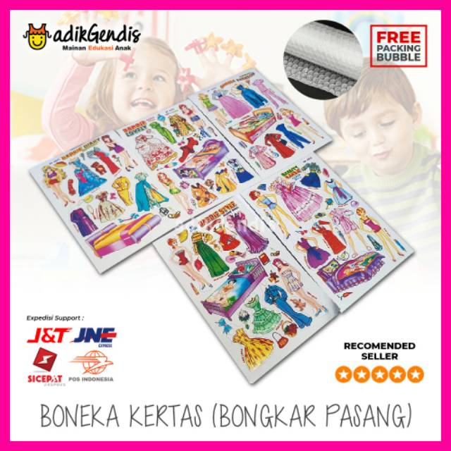 Mainan anak Paperdoll BP Bongkar pasang boneka kertas jadul jaman dulu 90an