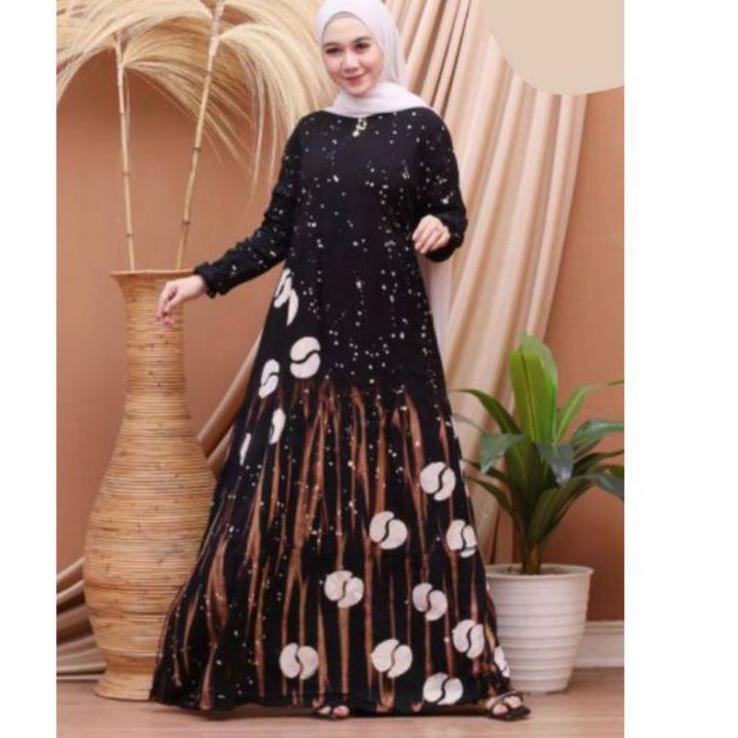 Dijamin Miring harga.. BATIK USMAN Gamis Terbaru Gamis Twill Rayon Candimekar Abstrak Gamis syari Tw