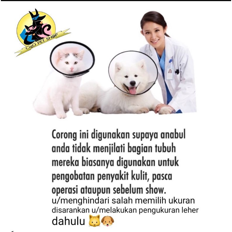 ukuran 1  pelindung Corong Penutup Leher Anjing Kucing Elizabeth cone Pet Protection cone dog cat Kelinci